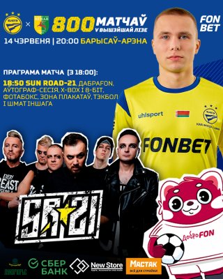 Фото - постер к Спорт BETERA - чемпионат Республики Беларусь по футболу сезона 2025 года среди команд высшей лиги ФК БАТЭ - ФК Неман на kudapoiti.by